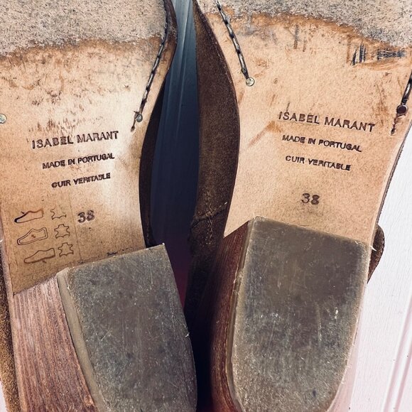 Isabel Marant Ankle Boots Women's Western Leather Suede size 38 EU 7.5 US  Brown - Picture 6 of 7